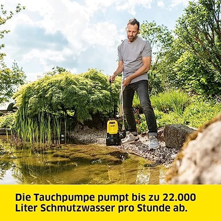 Kärcher SP 22.000 Dirt Schmutzwasser-Tauchpumpe, Fördermenge: 22.000 l/h, max. 7 m Eintauchtiefe, 30 mm Partikelgröße, 35 mm Restwasserhöhe, 0,8 bar Druck - Preisvergleich – Bild 2