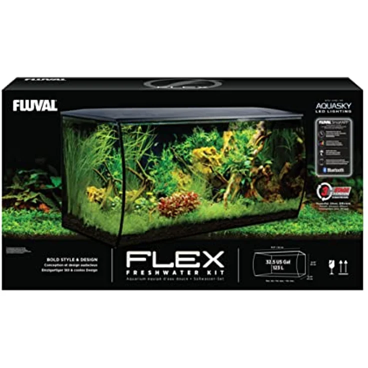 Fluval Flex Aquarium 123L, Süßwasser Aquarium, schwarz – Bild 2