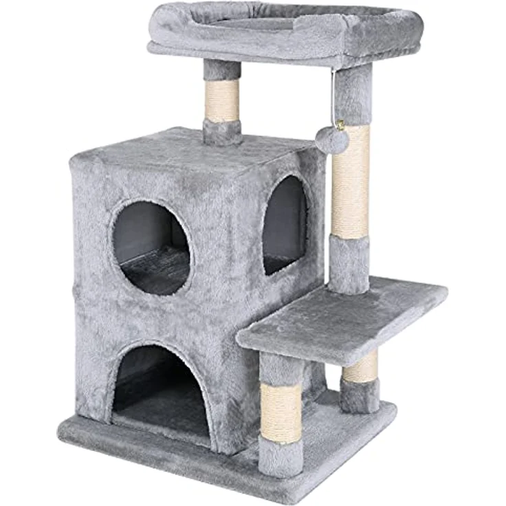 lionto Kratzbaum Kletterbaum Katzenkratzbaum Katzenbaum Höhe 80 cm, dunkelgrau – Bild 1