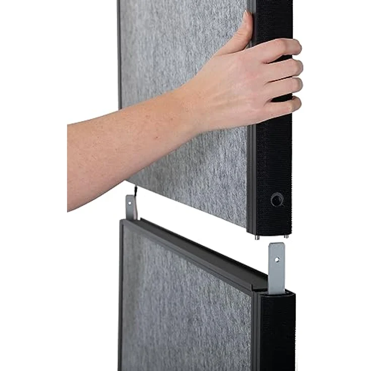 MAUL Trennwand Akustik MAULconnecto 180x100cm | Raumteiler für Büro und Schreibtisch | Freistehender Raumtrenner mit Rollen | Ideal als Sichtschutz und Schallschutz |Allergikerfreundliches Vlies – Bild 4