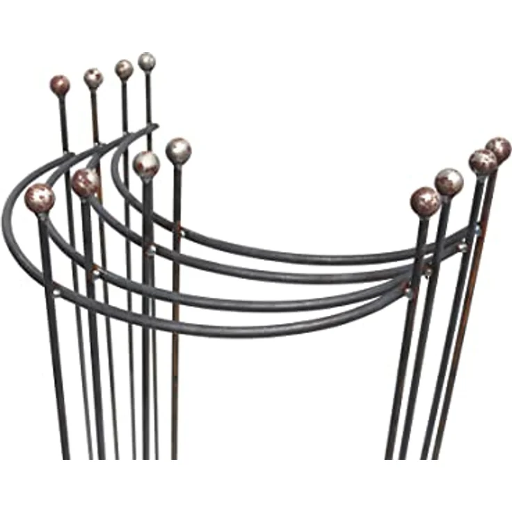 Hirsch Terracotta 4X Staudenhalter Hugo halbrund Kugel stabil Breite 55cm Höhe 90cm Vollmaterial Rankhilfe mit Kugel Pflanzstütze Rankgitter – Bild 1