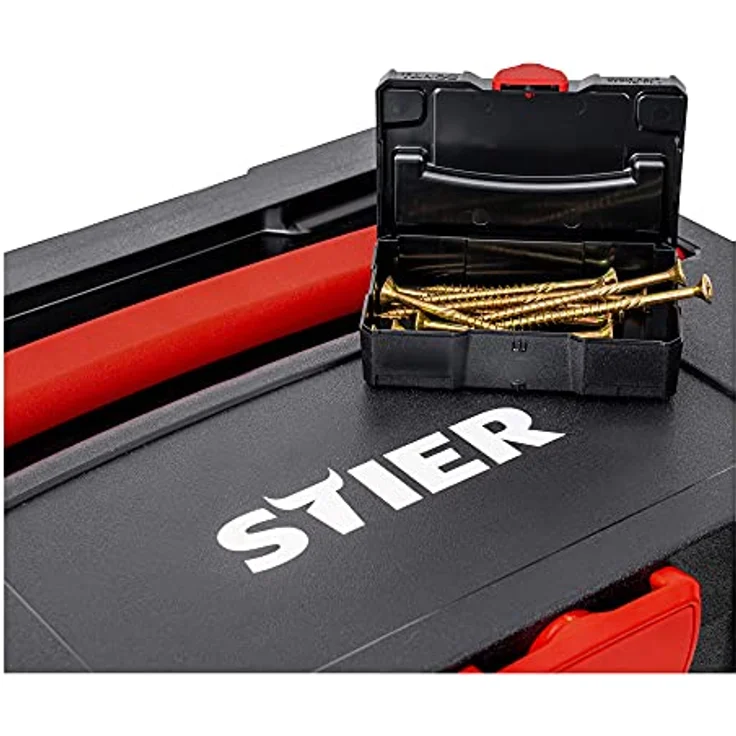 Stier Systainer-Set 3-teilig T-LOC BLACK-Edition, Werkzeugkoffer mit Gratis Micro-Systainer, staub- und spritzwassergeschützt, 100% ABS-Kunststoff – Bild 6