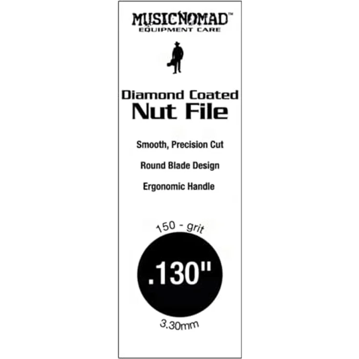 MusicNomad MN665 Diamond Coated Nut File 130" - Diamantbesetzte Sattelkerbenfeile mit 150er Körnung für präzises Kerben von Sätteln und Stegen – Bild 2