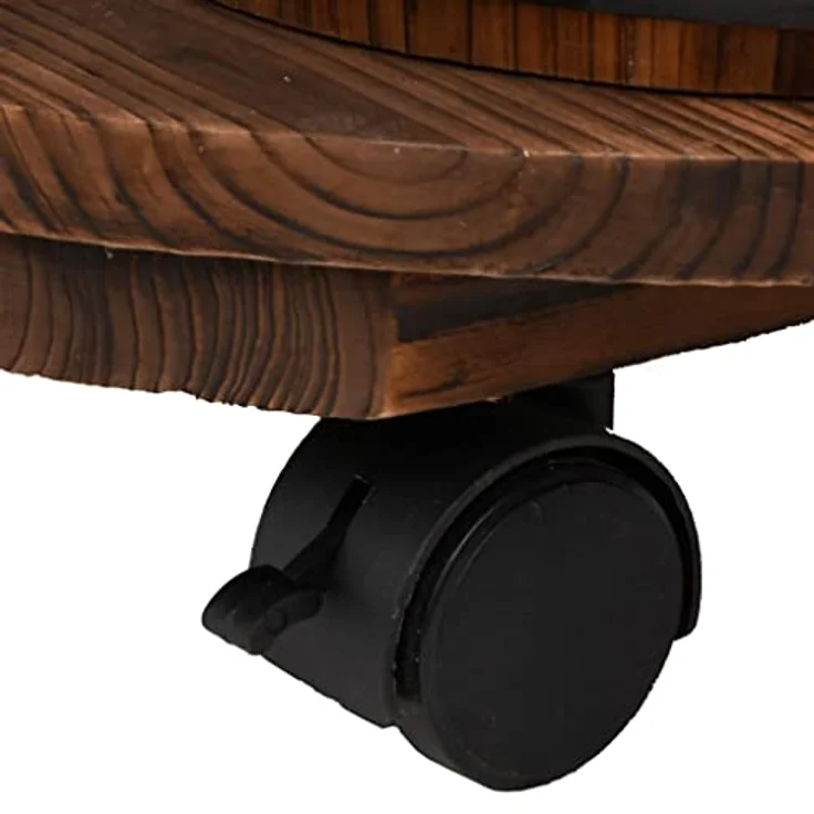 vidaXL Gartenbrunnen, Wasserbrunnen aus massivem Tannenholz mit Pumpe und Rollen, 55x55x80 cm, rustikale Optik – Bild 7