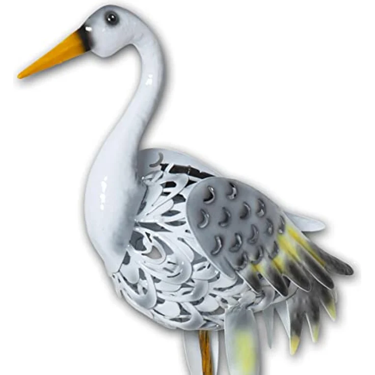 Star Trading LED-Solar-Figur HERON, warmweiß, Gartenfigur Fischreiher mit Dämmerungssensor, Höhe ca. 55cm – Bild 4