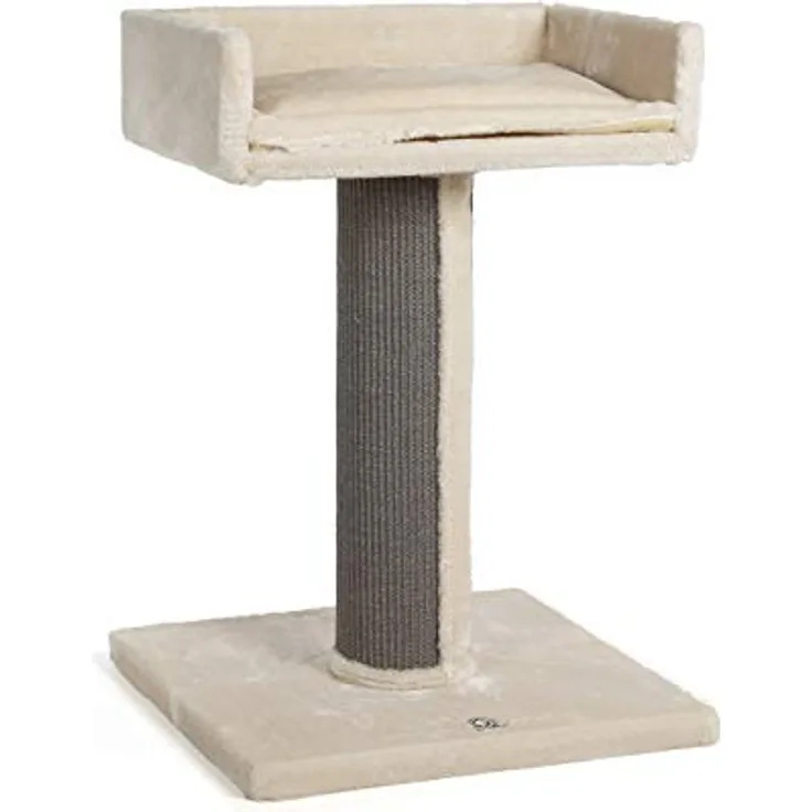 CanadianCat Company | Kratzbaum Residenz XXL Katzenbaum große Katzen, sehr stabil, ⌀ 18 cm Kratzsäule, Kratzsäule mit Sisal, 60 x 60 x 90 cm, beige/anthrazit