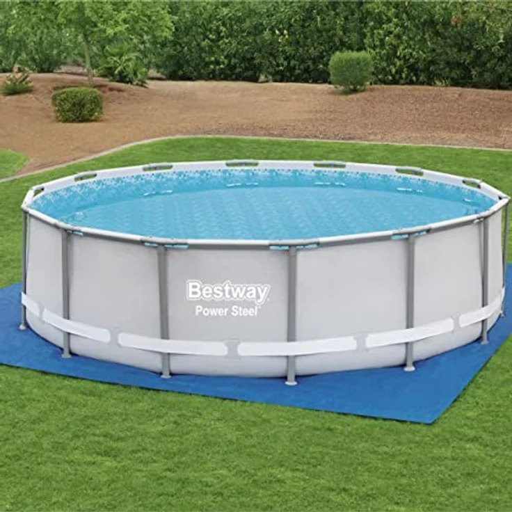 Bestway Flowclear quadratische Bodenplane 488 x 488 cm für Aufstellpools bis Ø 457 cm, blau – Bild 6