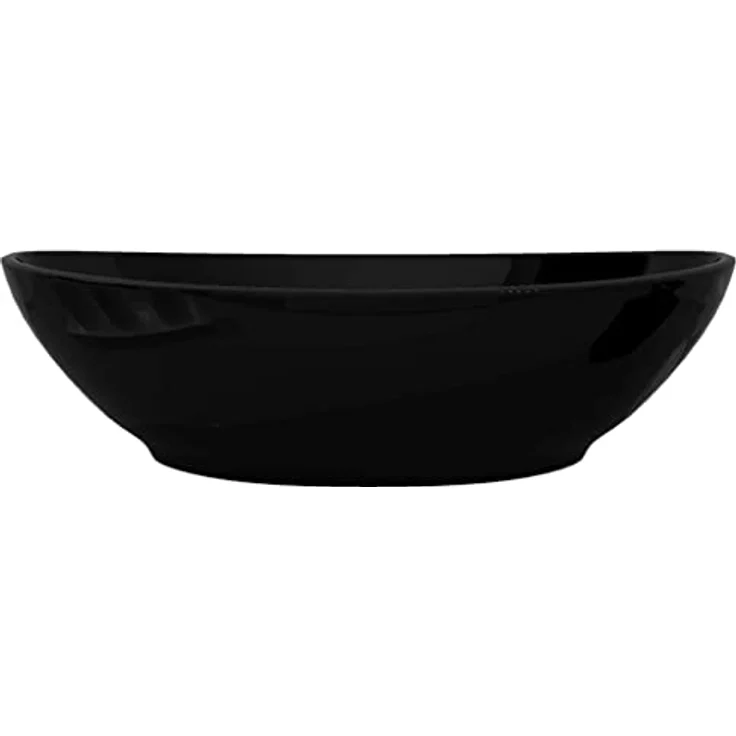 vidaXL Keramik Waschtisch Waschbecken Oval schwarz 40 x 33 cm – Bild 6