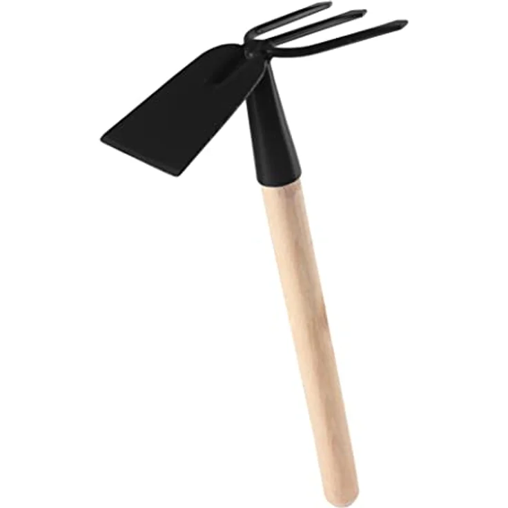 Garronda Unkrauthacke GD-0007, 2-in-1 Handhacke mit Harke und Rechen, schwarz, rechteckig, 39 cm Länge – Bild 3