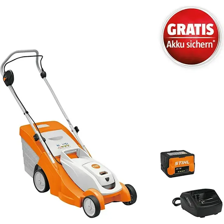 Stihl RMA 239, Akku-Rasenmäher mit 1 Akku 4 Ah, Schnittbreite 370 mm, 5-fache Schnitthöhenverstellung, 40 L Grasfangkorb