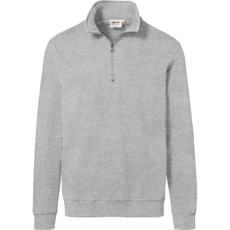 HAKRO Zip-Sweatshirt Premium 451, ash meliert, S