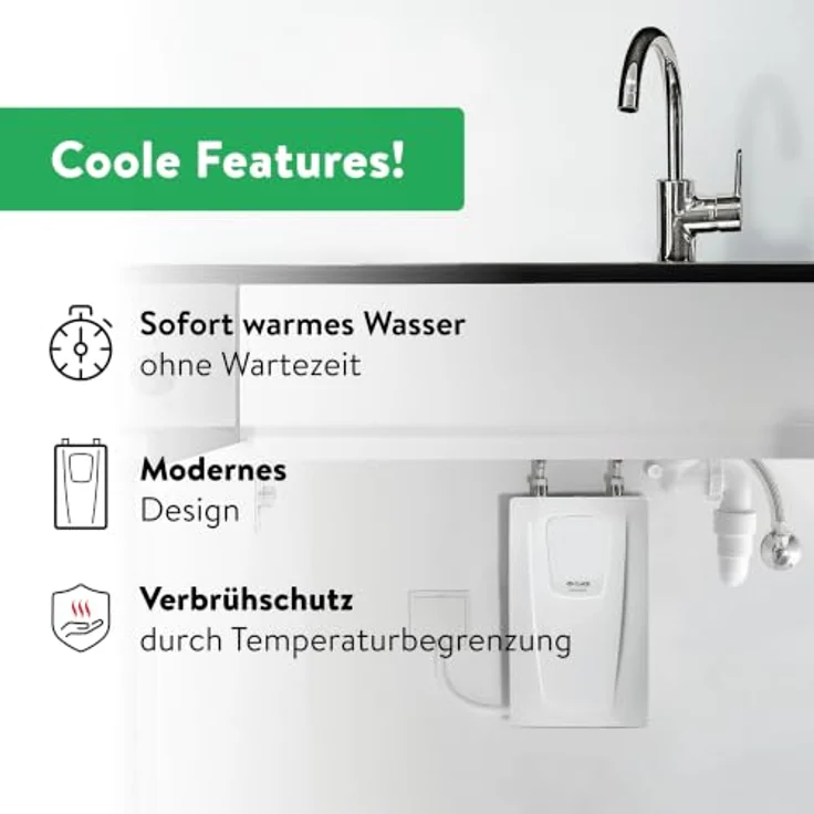 CLAGE CDX11-U, Küchen-Durchlauferhitzer 11 kW mit elektronischer Regelung, energieeffizient und wartungsfreundlich – Bild 2