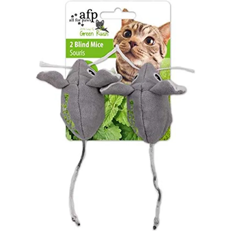 AFP AFPK02421 Katzenspielzeug Green Rush Catnip Mice mit 12 g Katzenminze, 2 Stück, 2073547, Multi