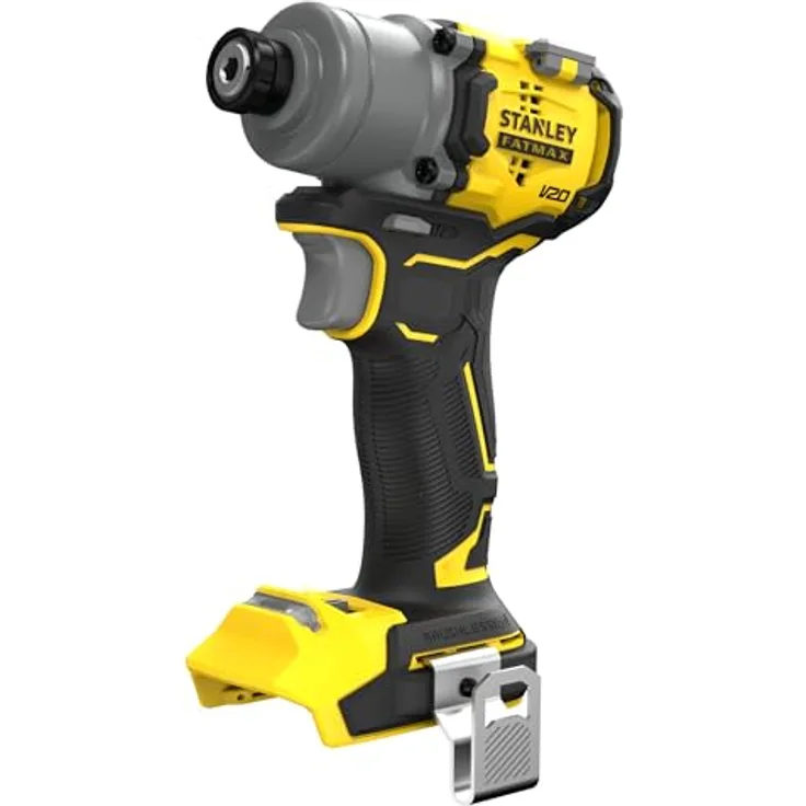 STANLEY FATMAX SFMCF830B-XJ, 18V V20 Akku-Schlagschrauber mit 203 Nm Drehmoment, bürstenlosem Motor, LED-Licht und Gürtelclip, ohne Akku und Ladegerät