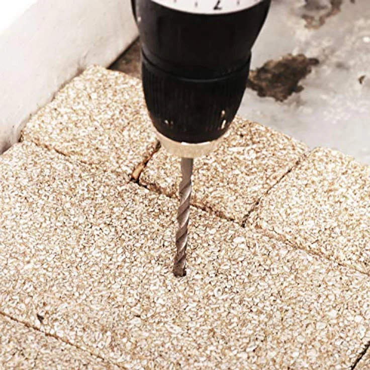 S&R Universalbohrer-Set, 7-teiliges Set mit hochwertigen Karbid-Bohrern für Stein, Holz & Fliesen, Größen 4-12 mm für Metall, Kunststoff, Mauerwerk & Leichtbeton – Bild 3