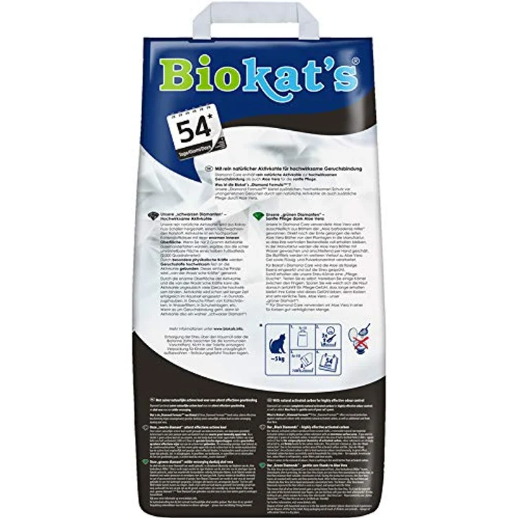 Biokat's Diamond Care Classic ohne Duft - Feine Katzenstreu mit Aktivkohle und Aloe Vera - 1 Sack (1 x 8 L) – Bild 2