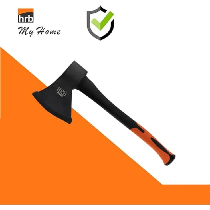 HRB Spaltaxt 1 Kg Kopfgewicht aus gehärtetem Stahl, ergonomischer Griff, 43 cm - Ideal für Camping und Holzarbeiten – Bild 2