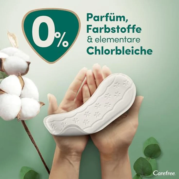 Carefree 100% Organic Cotton Topsheet Normal, parfümfrei Slipeinlagen aus 100% Bio-Baumwolle, 30 Stück, für sensible Haut – Bild 4