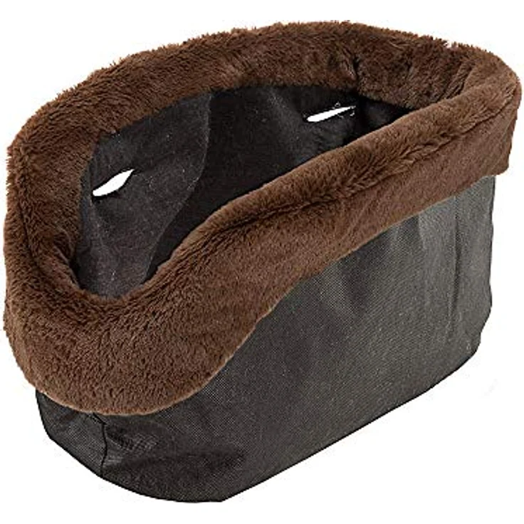 Ferplast Hundetragetasche für kleine Hunde und Katzen WITH-ME, Transporttasche für Haustiere, Hundetasche, verstellbare Trageriemen, Sicherheitsgurt inklusive,, 21,5 x 43,5 x h 27 cm Taupe – Bild 3