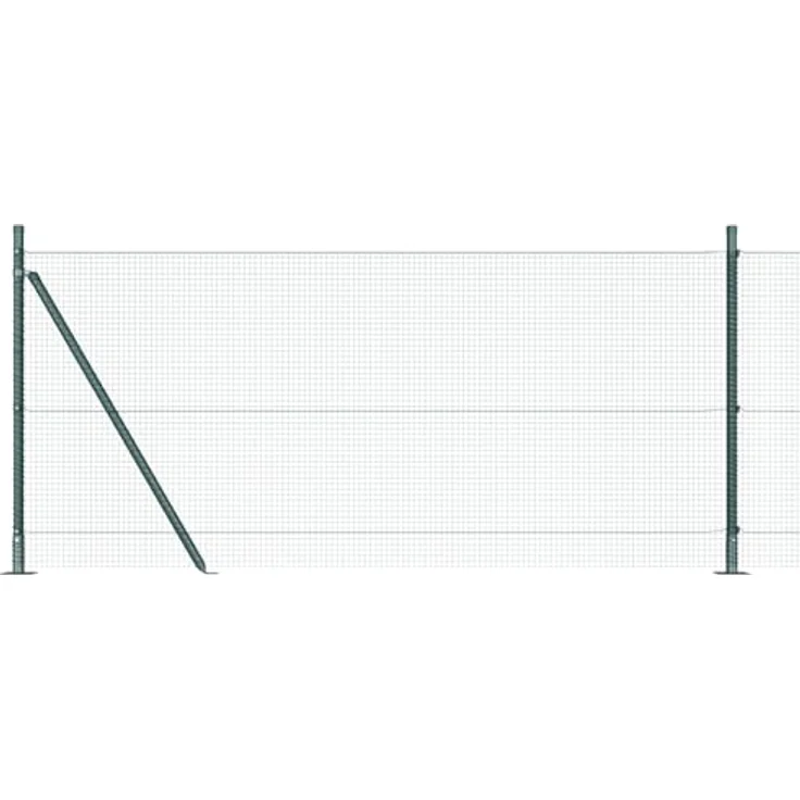 vidaXL Gartentor Schweissdrahtzaun, 1x25 m, pulverbeschichtet, mit 13 Flanschpfosten, grün, Stahl – Bild 7