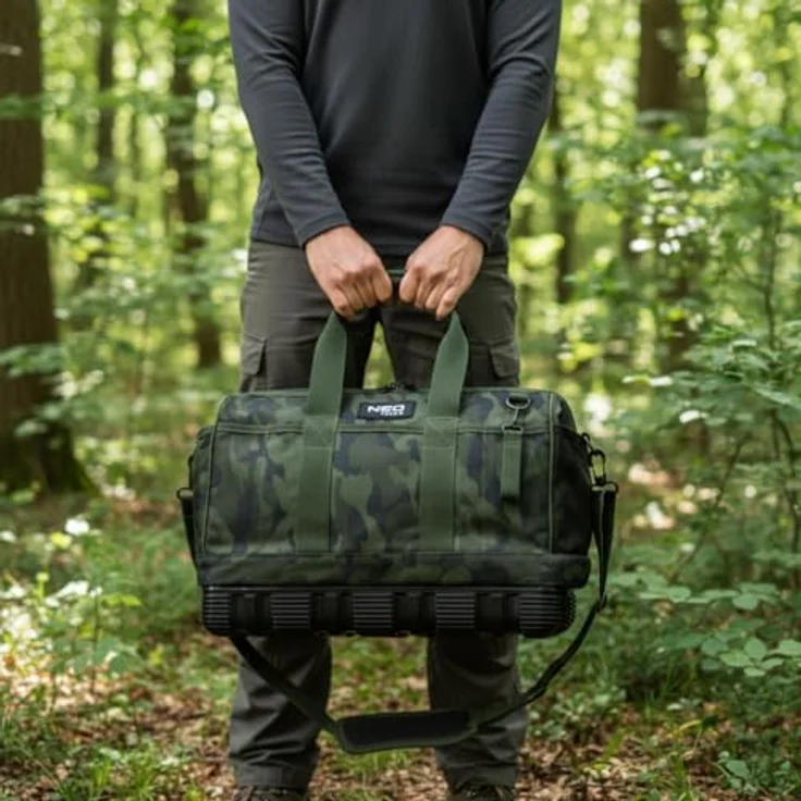 NEO TOOLS Werkzeugkoffer CAMO, Profi-Handwerkertasche 100% Nylon 600D, wasserdichter Boden, 40 x 22 x 33 cm, regulierbarer Schultergurt, Außentaschen – Bild 2