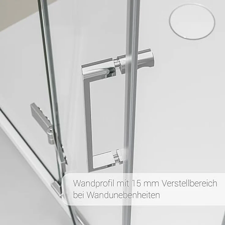NEXTREND Eckdusche EX809, 90 x 90 cm, 6 mm Nano Echtglas mit Drehtüren und praktischem Eckeinstieg, barrierefrei, ESG-Sicherheitsglas, teilgerahmt – Bild 6