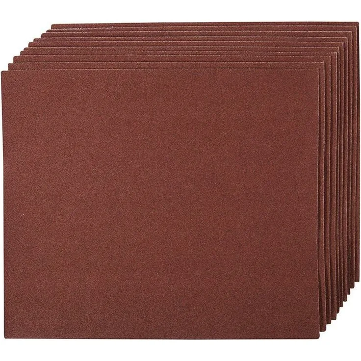 Silverline Schmirgelleinen, 10er-Packung 60er-Körnung, Leinenrückseite, für Metallschliffe und Rostentfernung, 230 x 280 mm