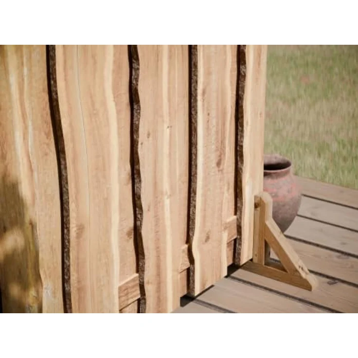 WOODTEX Sichtschutzzaun Lärche 180x180 cm, kesseldruckimprägniert, rustikale Optik, wetterbeständig, einfacher Montage Bausatz – Bild 4