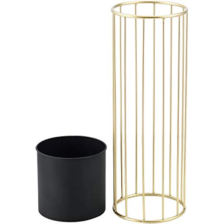 en.casa Blumenständer (Set, 2er), »Mortsel« Pflanzenständer 2er Set Metall Schwarz/Goldfarben - Zeitloses und dekoratives Design – Bild 5