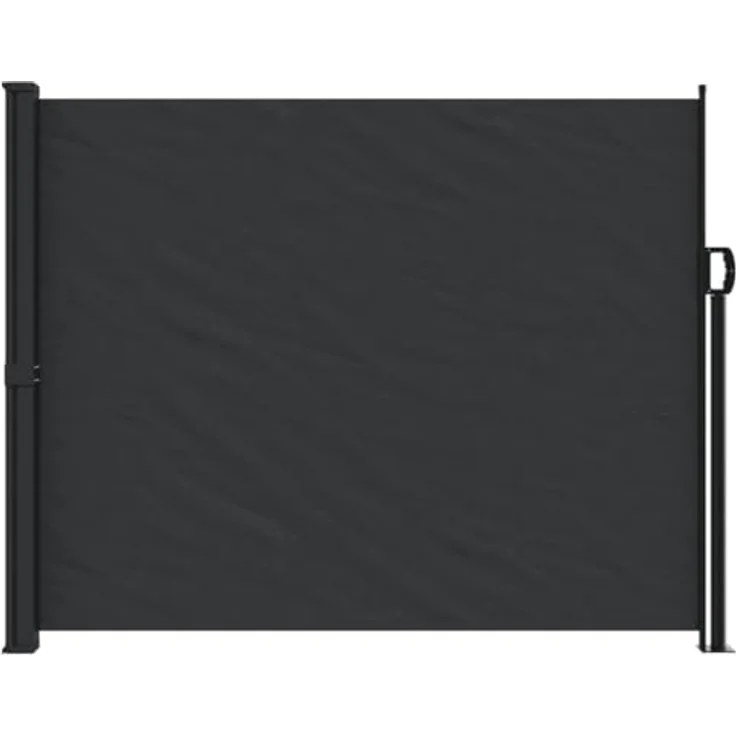 vidaXL Seitenmarkise, Wandmarkise mit PU-Beschichtung, Sichtschutz für Balkon Terrasse Garten, Windschutz Markise, Ausziehbar Schwarz Polyester – Bild 3