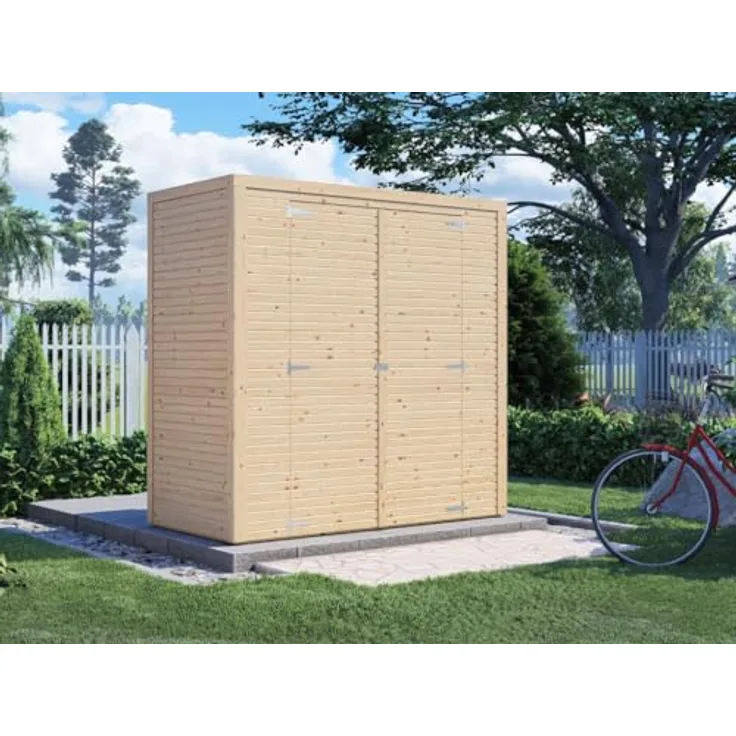 KONIFERA Gartenhaus Beno 1 Fineline Flachdach, BxT: 207x110 cm, moderne Gerätehäuser mit hoher Doppeltür und viel Stauraum, anthrazit