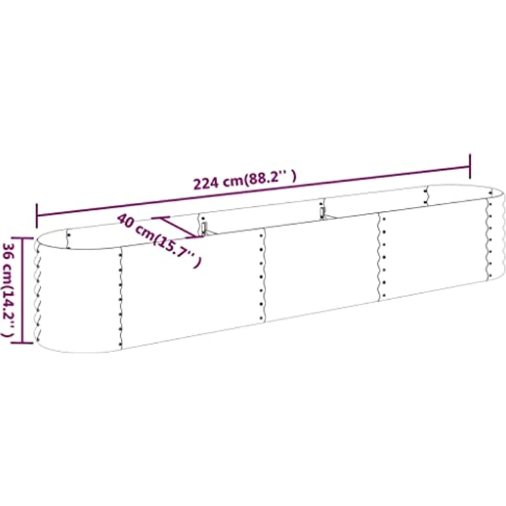 vidaXL Hochbeet, Wetterfestes Hochbeet für Garten Balkon Terrasse, Kräuterhochbeet aus Metall, Pulverbeschichteter Stahl in Braun - Preisvergleich – Bild 3