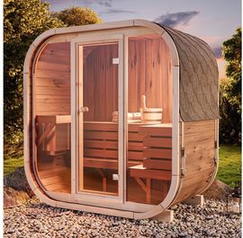 FinnTherm Fasssauna Ellipso M, 42mm, Thermoholz
