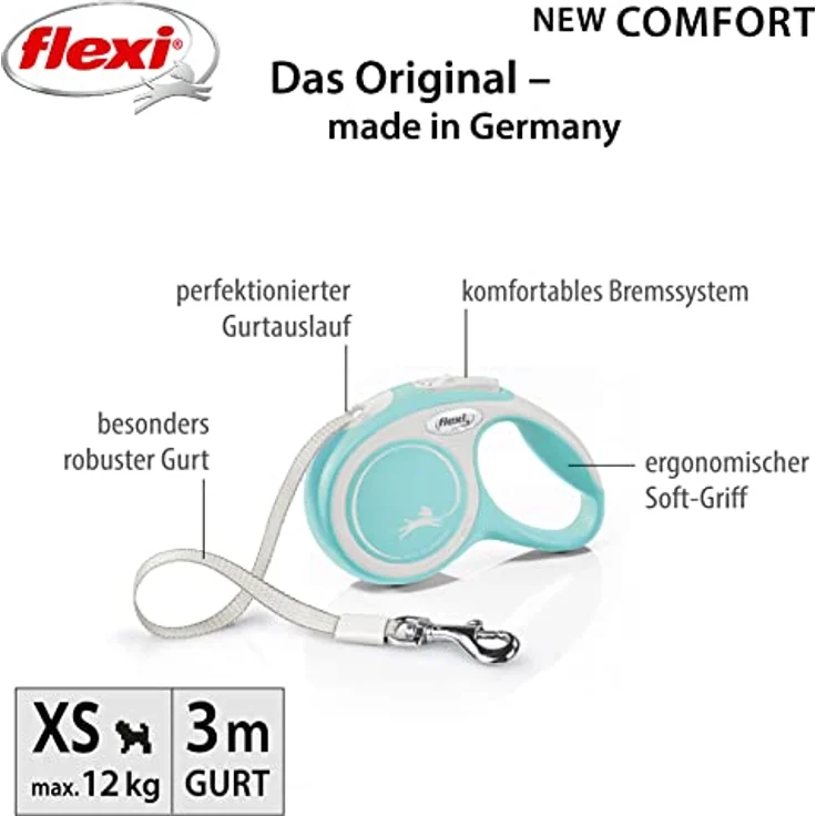 flexi Rollleine New Comfort - Hellblau - XS - 3 m, 3 m (1er Pack) – Bild 2
