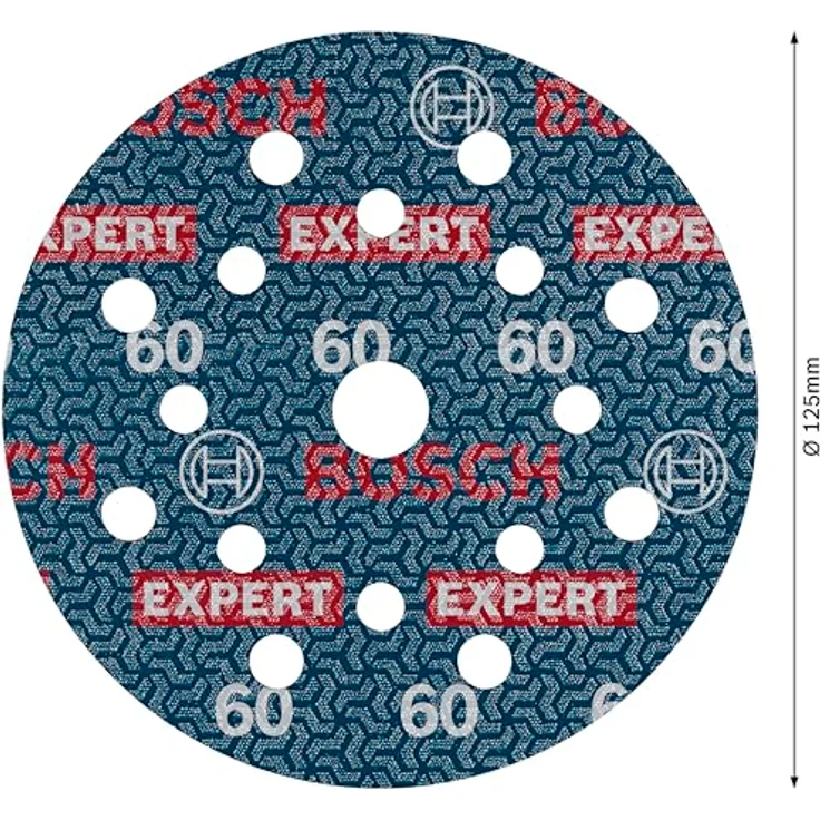 Bosch EXPERT O780 Folienschleifscheibe, 125 mm, für Hartholz, Körnung 60, Klettverschluss – Bild 3