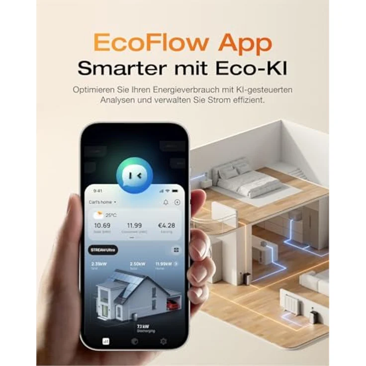 Solarway® Balkonkraftwerk 1000Wp/800W mit 1,9kWh EcoFlow STREAM Max Speicher, 2 x 500W bifaziale Solarmodule, komplettes Set inklusive Zubehör, schwarz – Bild 6