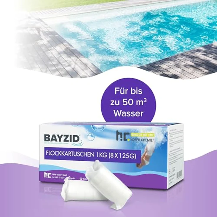 2 x 1 kg BAYZID Flockkartusche für Pools – Bild 4