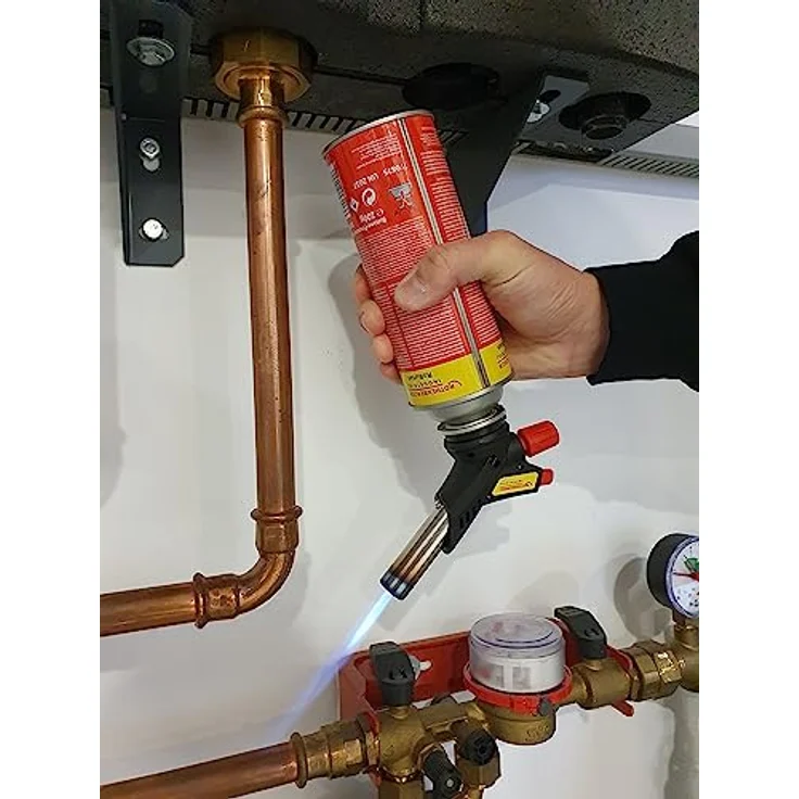 ROTHENBERGER Industrial Gas Brenner RS 220, Lötbrenner mit 360° Drehung und Piezo-Zündung, inkl. RoButan Gaskartusche 220 g – Bild 3