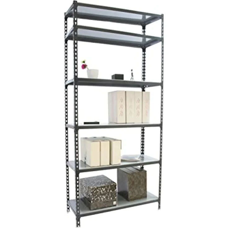 Simonrack Simonclick Plus Metallregal, 250 x 90 x 50 cm, 6 Böden, Traglast 180 kg pro Boden, anthrazit – Bild 2