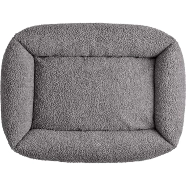 HUNTER Hundesofa KUMARA, grau, kuschelig weicher Teddyplüsch, rutschhemmende Unterseite, wendbares Innenkissen, großzügige Füllung, maschinenwaschbarer Bezug, Größe: 80 x 60 cm – Bild 2