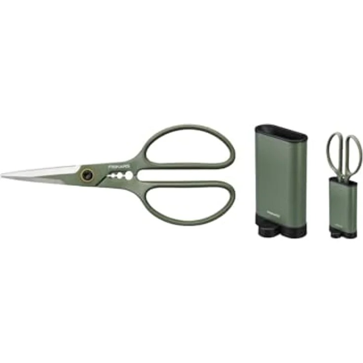 Fiskars Pflanzenschere mit Halter, Urban Plant Care, 18,8 cm, Edelstahl/Kunststoff, Dunkelgrün/Schwarz – Bild 1