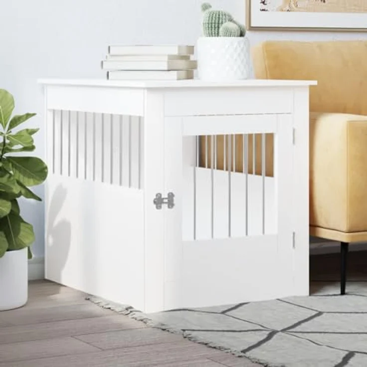 vidaXL Käfigschrank für Hunde, Weiß, 64,5 x 80 x 71 cm – Bild 2