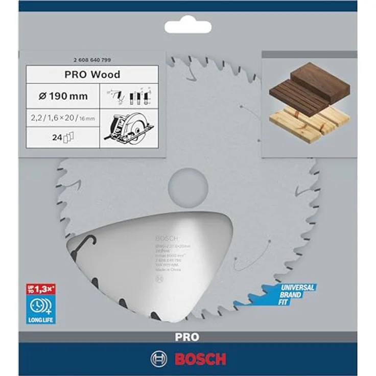 Bosch Professional Zubehör 2608640799 Kreissägeblatt Speedline Wood 190 x 20-16 x 2,6 mm, 24 – Bild 2