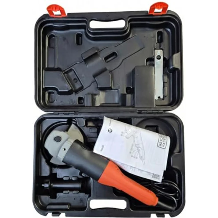 Black+Decker Winkelschleifer (mit 3-Positionen-Zusatzhandgriff, 1200 W, 125 mm, Nullspannungsschalter, Spindelarretierung, Sanftanlauf, rutschfester Gehäusegriff, zum Schleifen, Entrosten) KG1202K – Bild 3