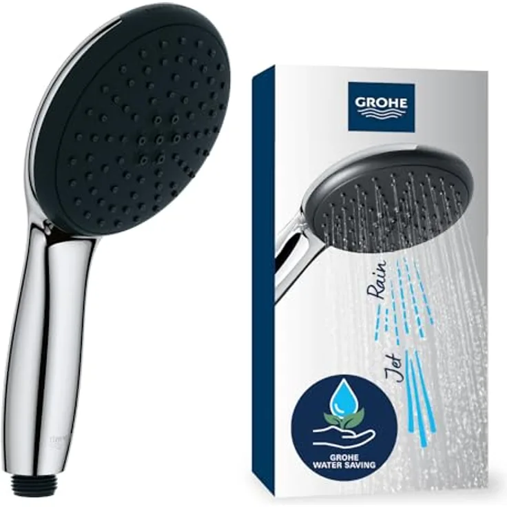 Grohe Vitalio Start 110, Duschbrause mit 2 Strahlarten und QuickFix, Chrom