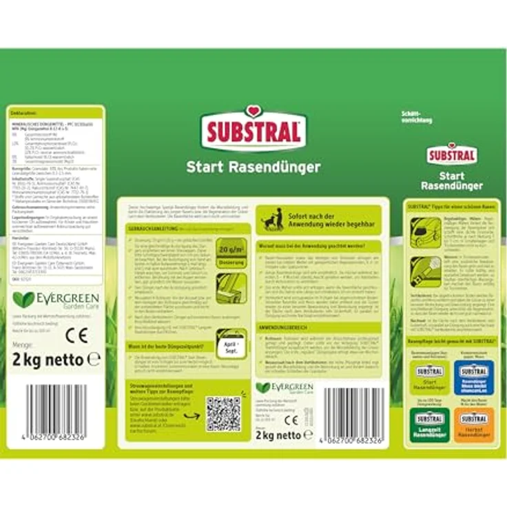 Substral 82320 Start Rasendünger, 2 kg, grün - Phosphatreicher Spezial-Rasendünger für gesunden, dichten Rasen – Bild 2