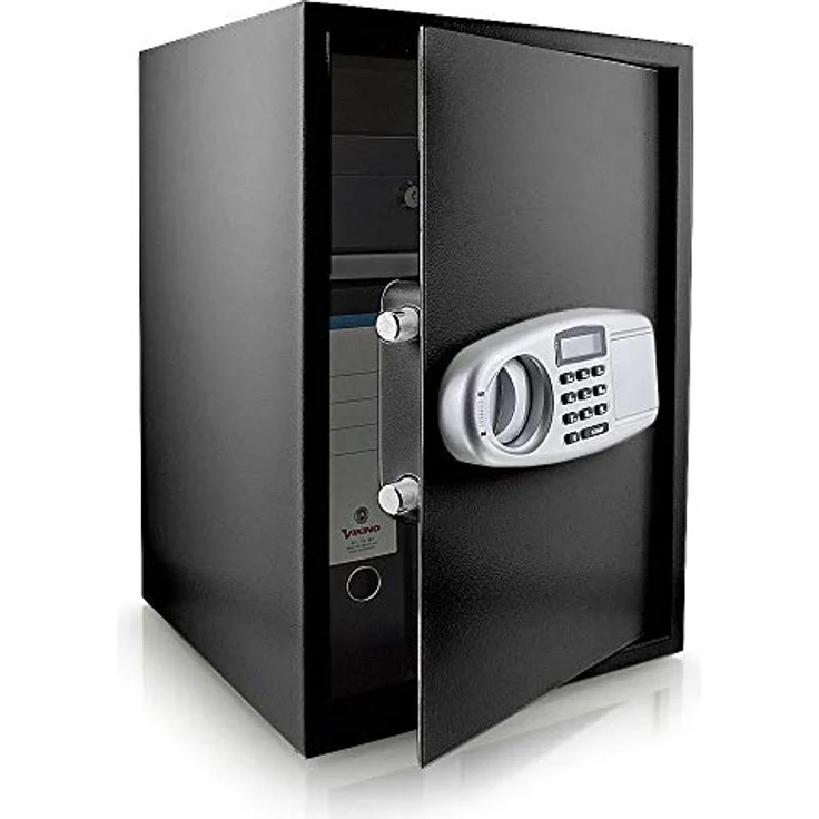 MS-Point BITUXX® Elektronischer Safe Wandtresor, schwarzer Geldschrank mit Innenmaßen 345mm x 515mm x 300mm für Wertsachen, Dokumente und Schmuck – Bild 1