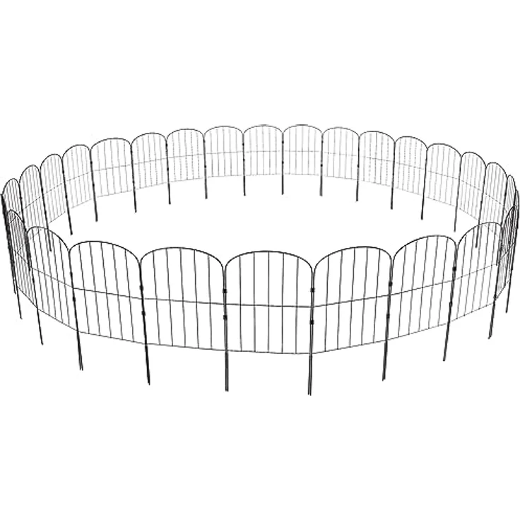 VEVOR 28x Dekorativer Gartenzaun, 61x33cm Oberbogen Metallzaun aus Kohlenstoffstahl, Schwarz, inkl. Befestigungsmaterial, 5,08cm Spike-Abstand – Bild 12