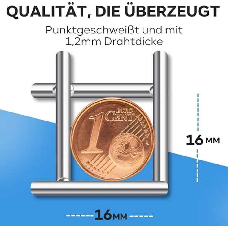 KrapTrap Volierendraht Drahtgitter 16x16mm, verzinkt, 5m x 1m, 1,2mm stark, vielseitig einsetzbar für Tiere und Garten – Bild 3