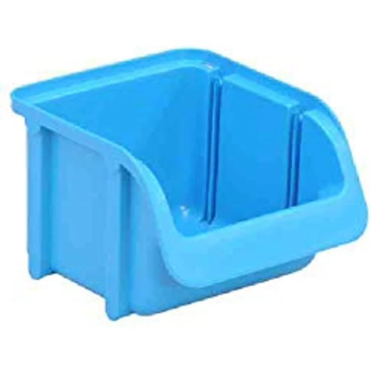 hünersdorff 671300 Lagersichtbox, bruch- und formstabil, lebensmittelgeeignet, blau, 3 Stück (B x H x T: 115 x 100 x 75 mm)